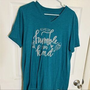 Maripe Teal V-Neck T-Shirt